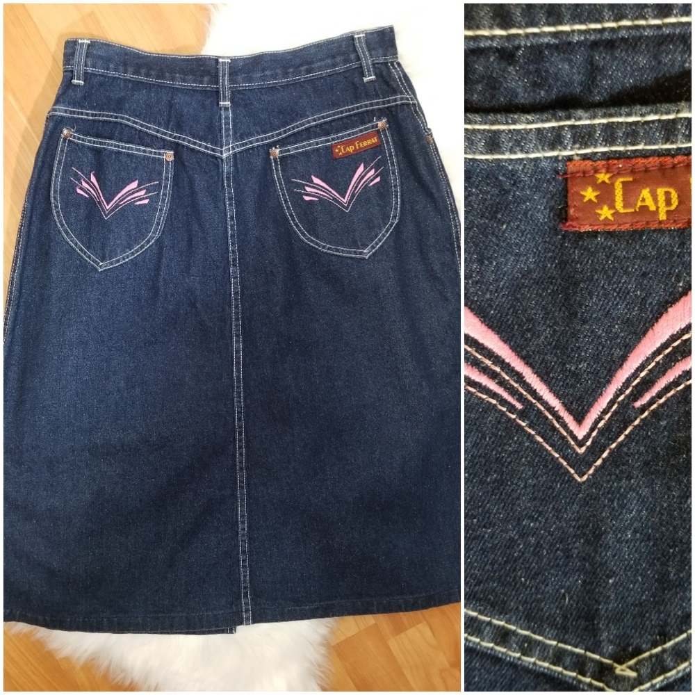 Vintage 80s Highwaist Jean skirt A Line